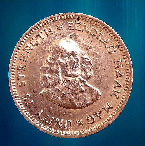 1962 South Africa .500 - 5 Cents 1st decimal series