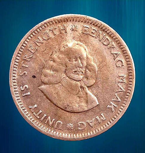 1961 South Africa .500 - 5 Cents 1st decimal series