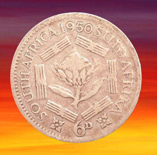 1950 South Africa 6 Pence 80% Silver - George VI SOUTH AFRICA - SUID AFRIKA