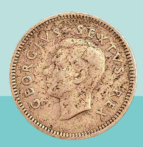1948 South Africa  3 Pence 80% Silver - George VI Sextus Rex