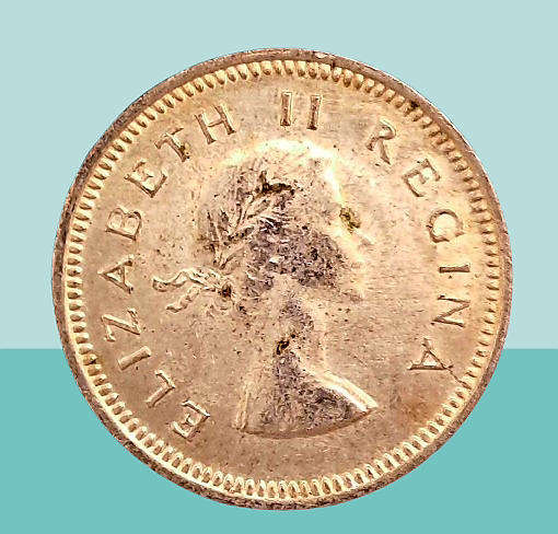 1959 South Africa  3 Pence 50% Silver -  Elizabeth II 1st portrait