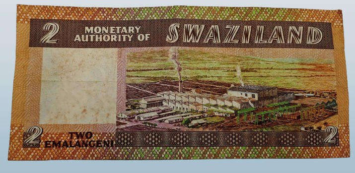 1974 Swaziland 2 Emalangeni Bank Note -Circulated