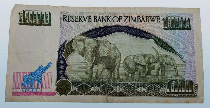 2003 Zimbabwe 1000 Dollars Bank Note -
