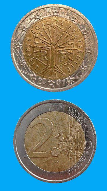 2001 France 2 Euro 1st map Coin