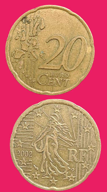 2002 France 20 Euro Cents  1st map