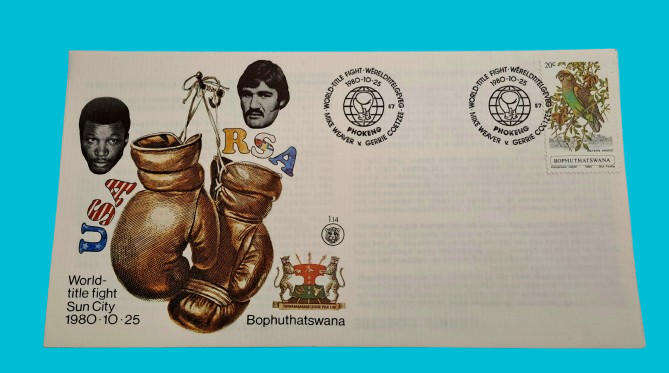 1980 Bophuthatswana Gerrie Coetzee vs Mike Weaver World Title Fight FDC 1.14(2 Available)