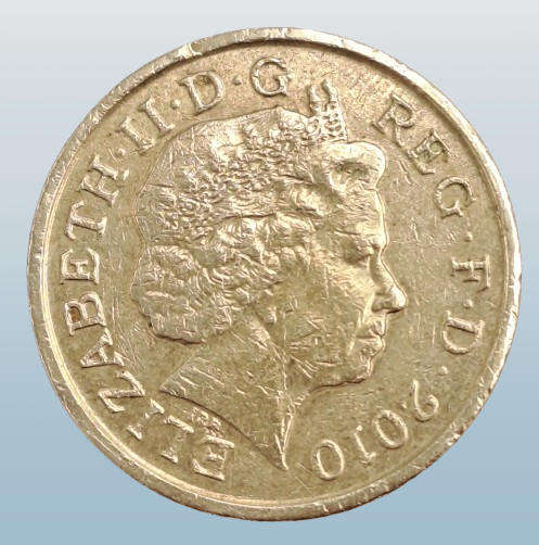 2010 1 Pound - Elizabeth II 4th portrait, Royal Shield