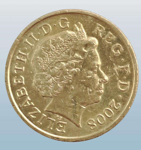 2008 United Kingdom 1 Pound - Elizabeth II 4th portrait, Royal Shield