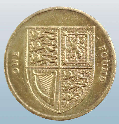 2008 United Kingdom 1 Pound - Elizabeth II 4th portrait, Royal Shield