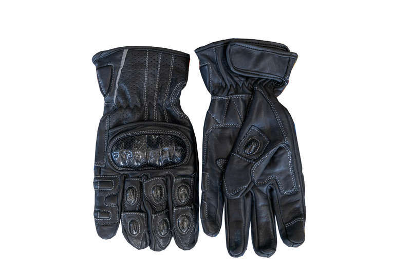Motorcycle Gloves  Leather, Knuckle protection, Road Use (Short)
