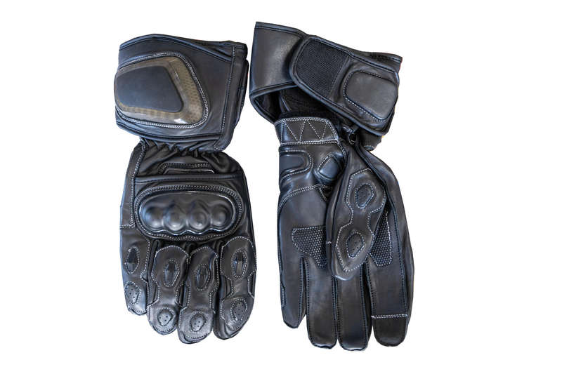 Motorcycle Gloves Long Gauntlet  Leather, Knuckle protection, Road Use