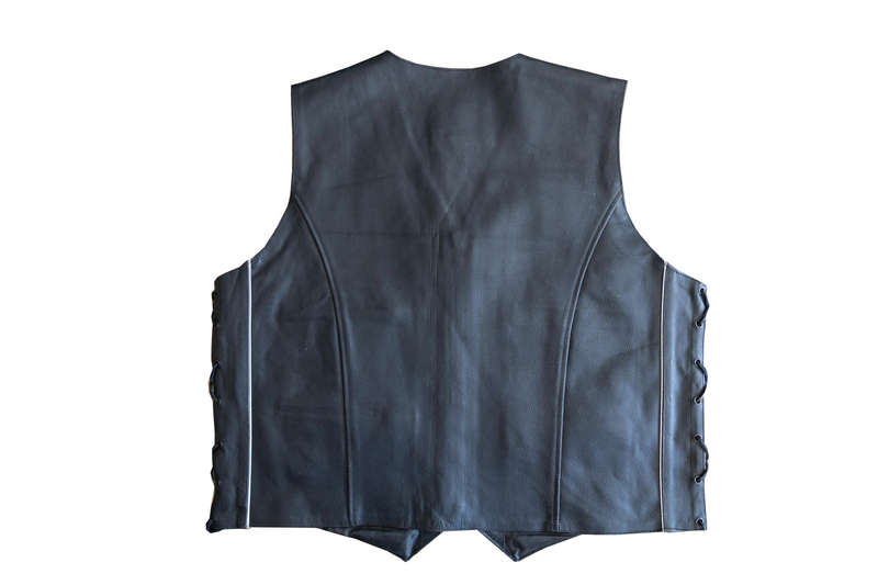 Motorcycle Waist Coat  Leather, Cow Hide with leather laces on side, Road Use
