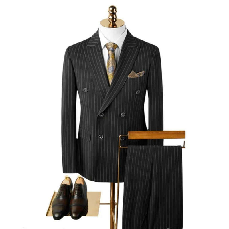 Mens Black Pinstripe Suit  Sharp, Modern & Timeless