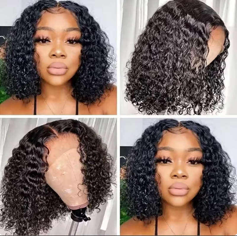 Brazilian Hair 4x4 Closure Wig Water Curly 12 Inch