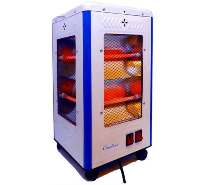 condere 2000W 5-Sided Electric Quartz Heater Radiant Heater Suitable for Home (White)