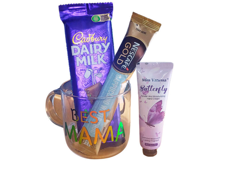 Best Mama Mug Gift Set  330ml Mug + Cadbury Chocolate + Nestlé Coffee + Hand Cream  Perfect Mother