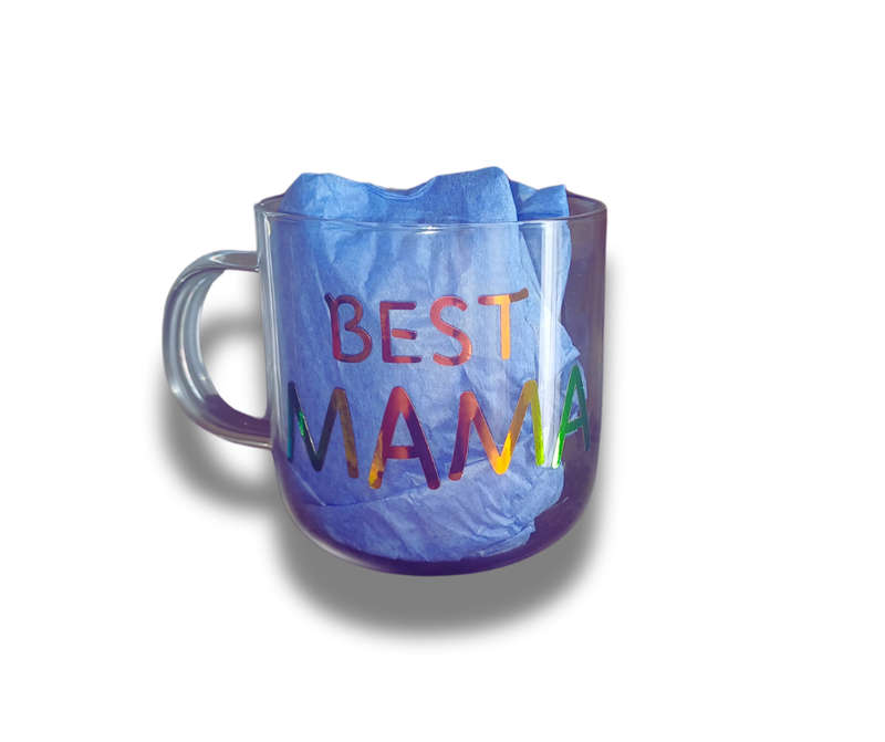 Best Mama Mug Gift Set  330ml Ceramic Mug with Gold Vinyl  Beautiful Gift for Mom