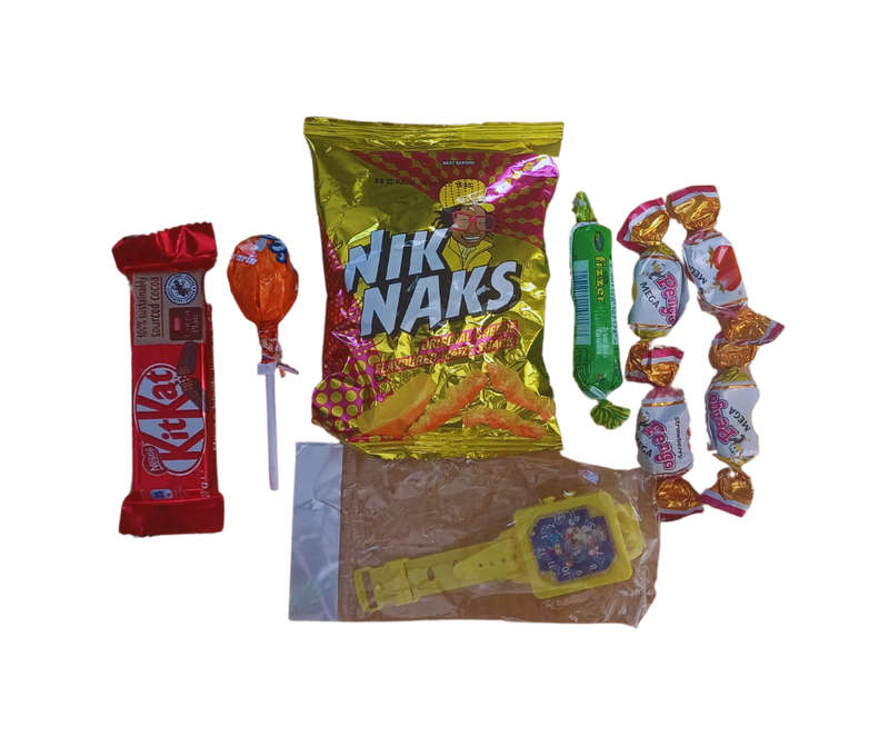 Party Pack X 10 Chip Bag  NikNaks, KitKat, Lollipop, Sweets & Toy | Kids Birthday Party Favour GiPar