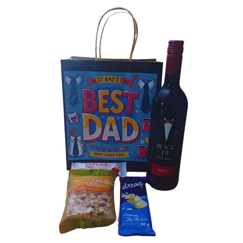 Perfect Fathers Day Gift Hamper  Wine, Chocolates & Snacks for Dad