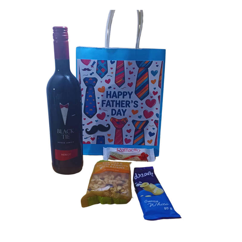 Perfect Fathers Day Gift Hamper  Wine, Chocolates & Snacks for Dad