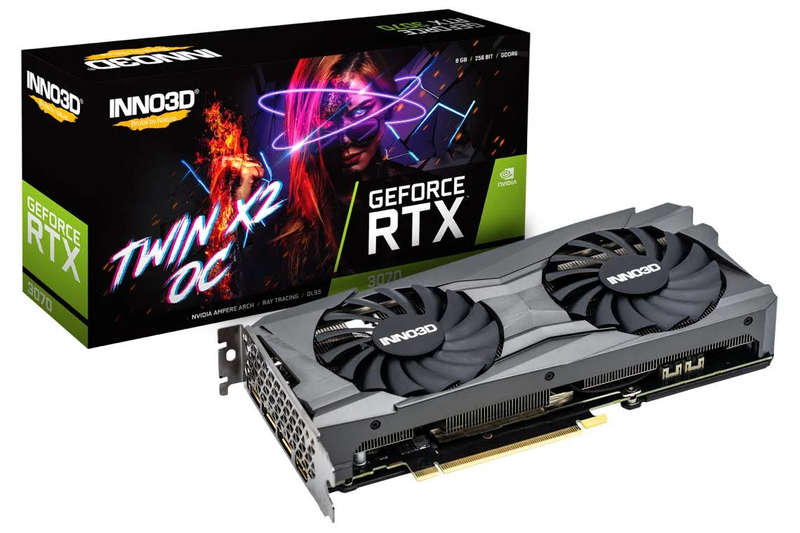 NVIDIA - Inno3D GeForce RTX 3070 Twin X2, 8GB GDDR6, HDMI, 3X DP