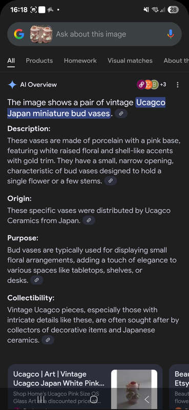 Ucagco Japanese vintage miniature flower pots