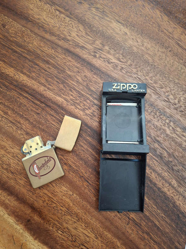 Vintage Zippo lighter with Chesterfield branding