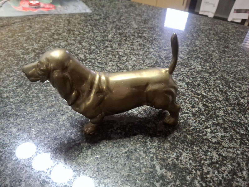 Solid brass Dachshund figurine