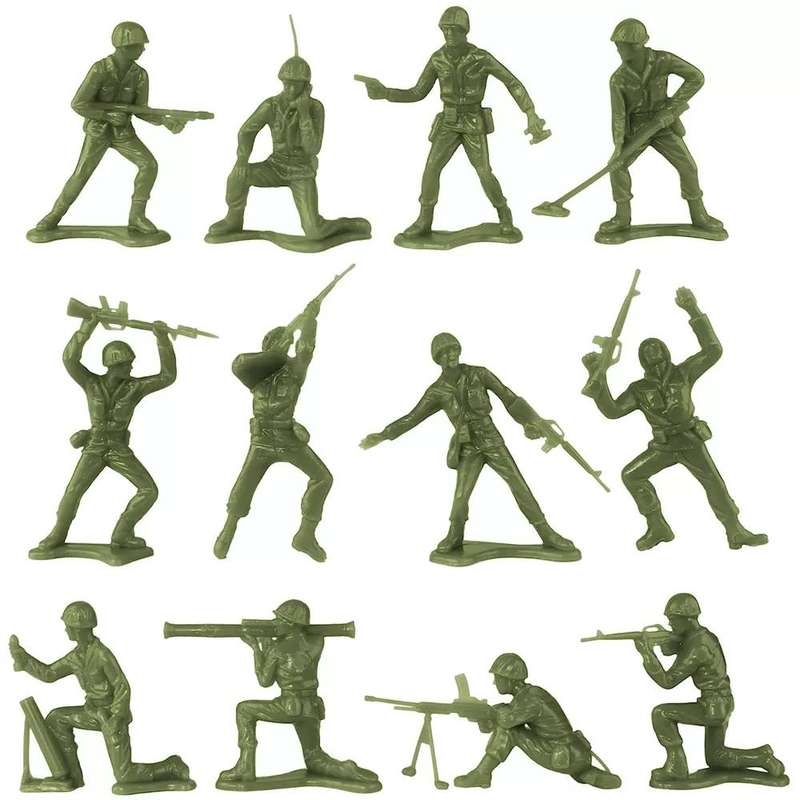 TimMee Plastic Army Men Green vs Tan 100 piece toy soldier figures