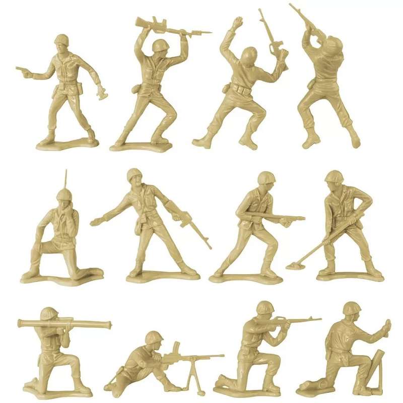 TimMee Plastic Army Men Green vs Tan 100 piece toy soldier figures