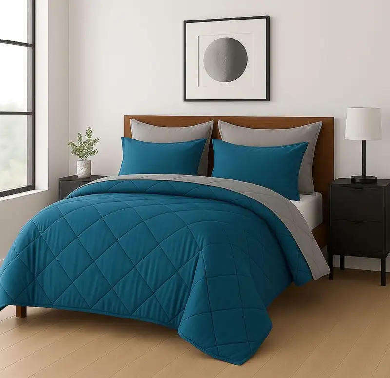 5 Piece Comforter Set- Teal