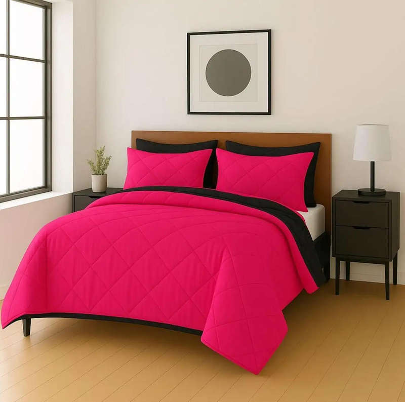 5 Piece Comforter Set- Pink