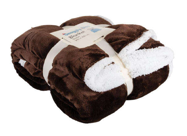 Soft Sherpa Blanket Queen Size - Brown