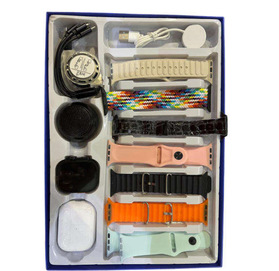 12 Piece Smart Watch D93 Ultra 3 Big 2.3 Infinite Display Set- , with 7 Straps, Health Monitoring