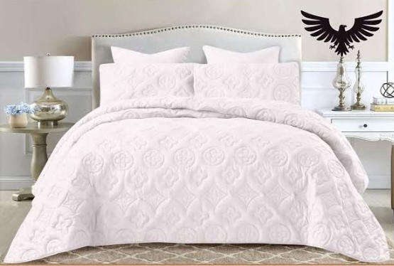 5 Piece Quilted Mokka Set, White, Queen Size
