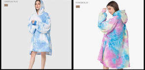 Oversized Blanket Hoodie, Tye-Dyed, Free Size