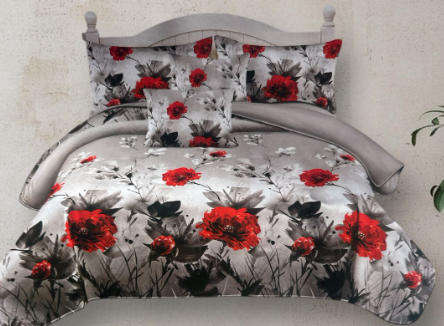 7 Piece Bedspread Set with Curtains