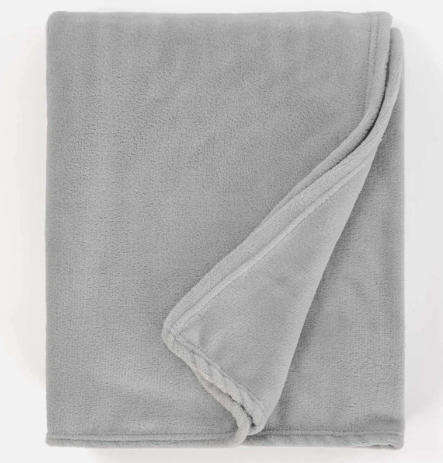 Ultra Soft Flannel Fleece Throw Blanket, 200cm x 150cm- Grey, more colours available