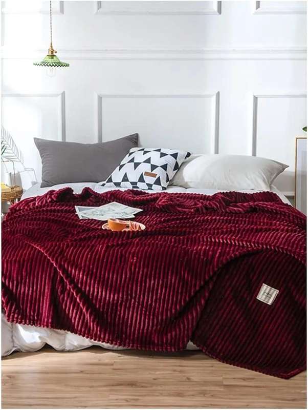 Ribbed Soft Faux Fur Rabbit Fleece Blanket , 210cm by 150cm
