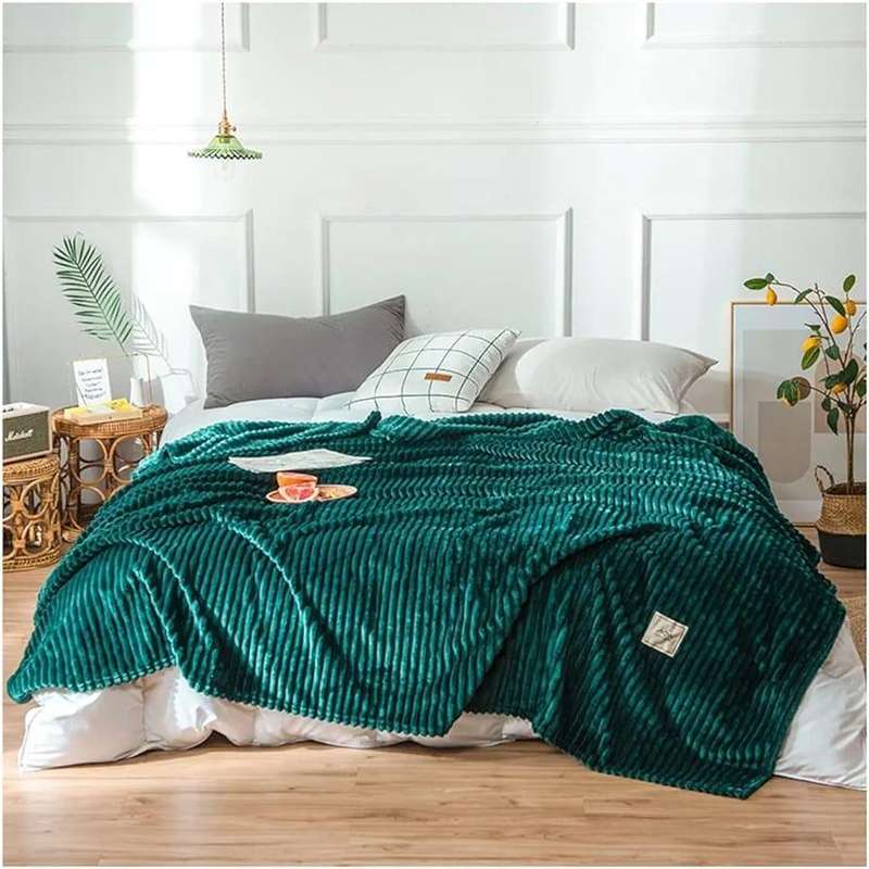 Ribbed Soft Faux Fur Rabbit Fleece Blanket , 210cm by 150cm