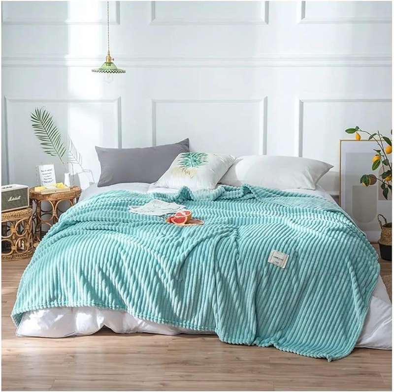 Ribbed Soft Faux Fur Rabbit Fleece Blanket , 210cm by 150cm