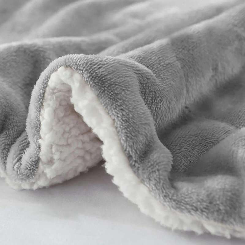 Soft Sherpa Blanket Queen Size - Grey