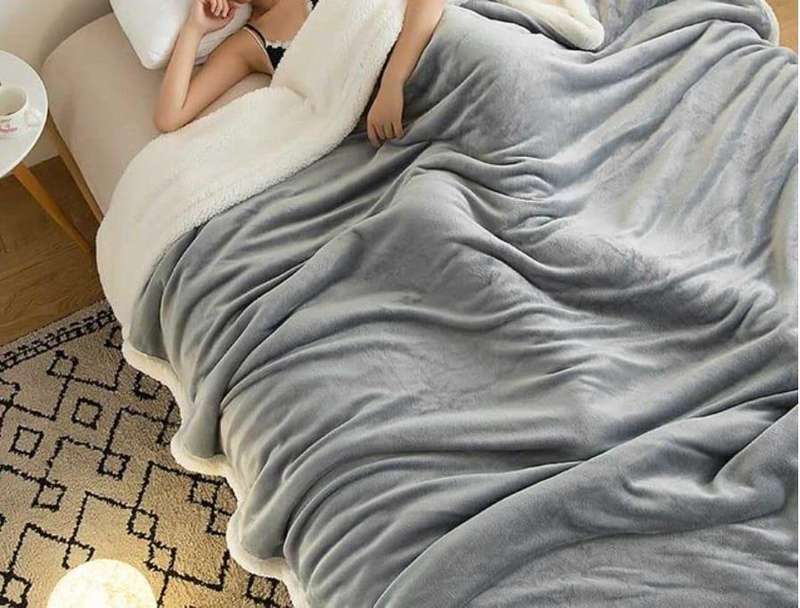 Soft Sherpa Blanket Queen Size - Grey