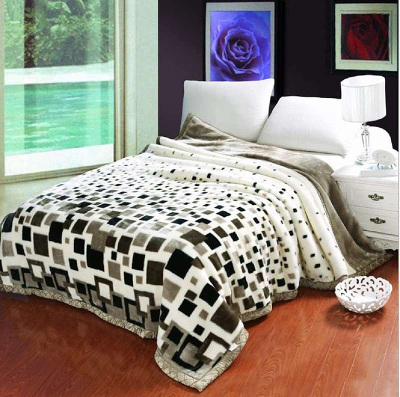 Reversible Heavy Warm Winter Fleece Plush Blanket Queen Size, in Carry Bag, Silky Soft and Warm