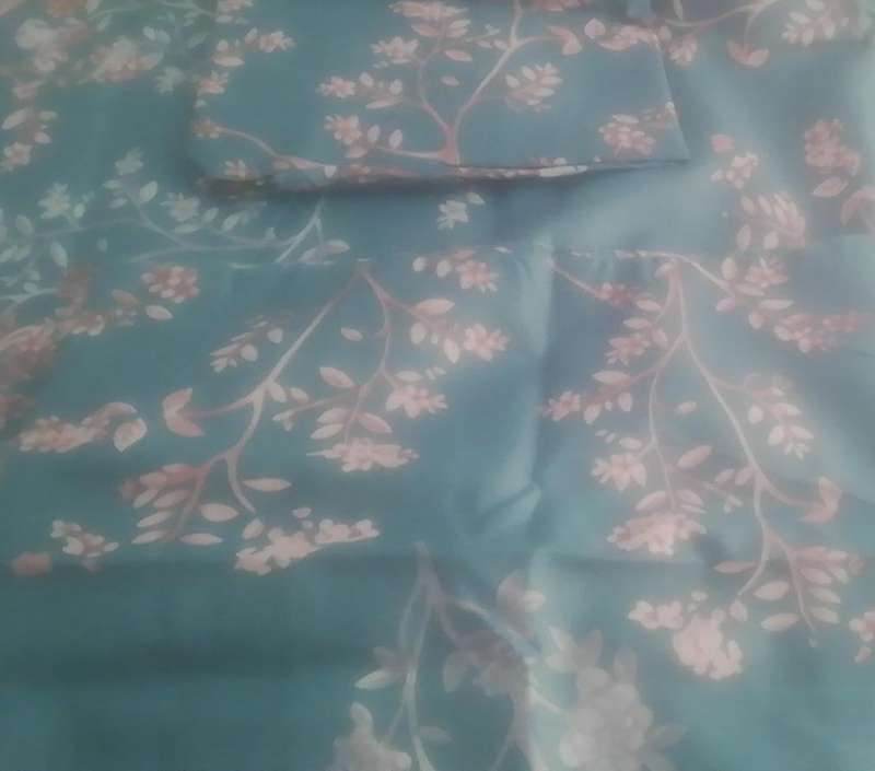 6 Piece Queen Green Floral Duvet Cover Zipped Set, Floral Botanical Flower Printed Covers