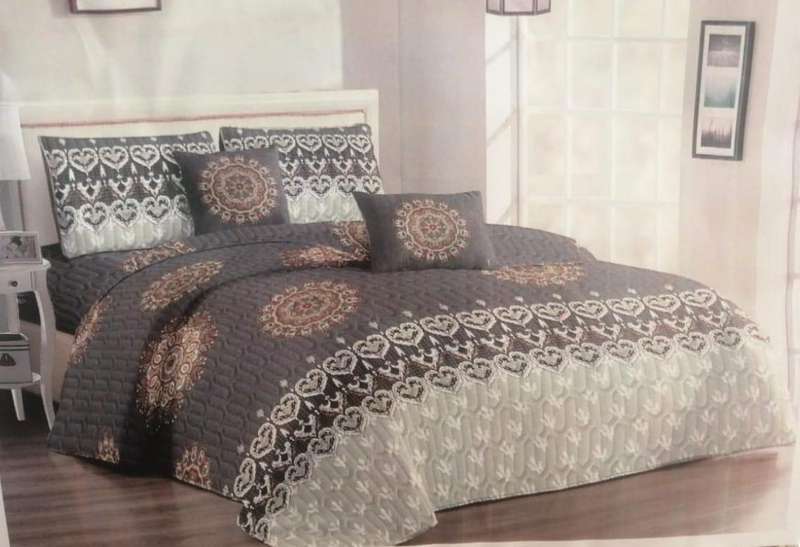 5 Piece Super King Quilted Bedding Set