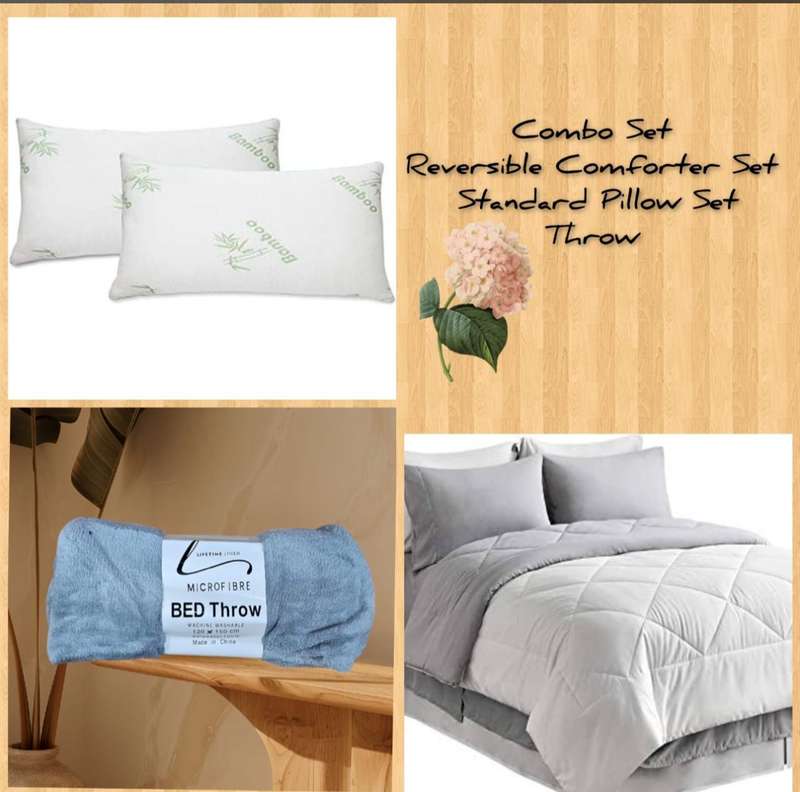 8 Piece Reversable Comforter Bedroom Combo, Queen Size