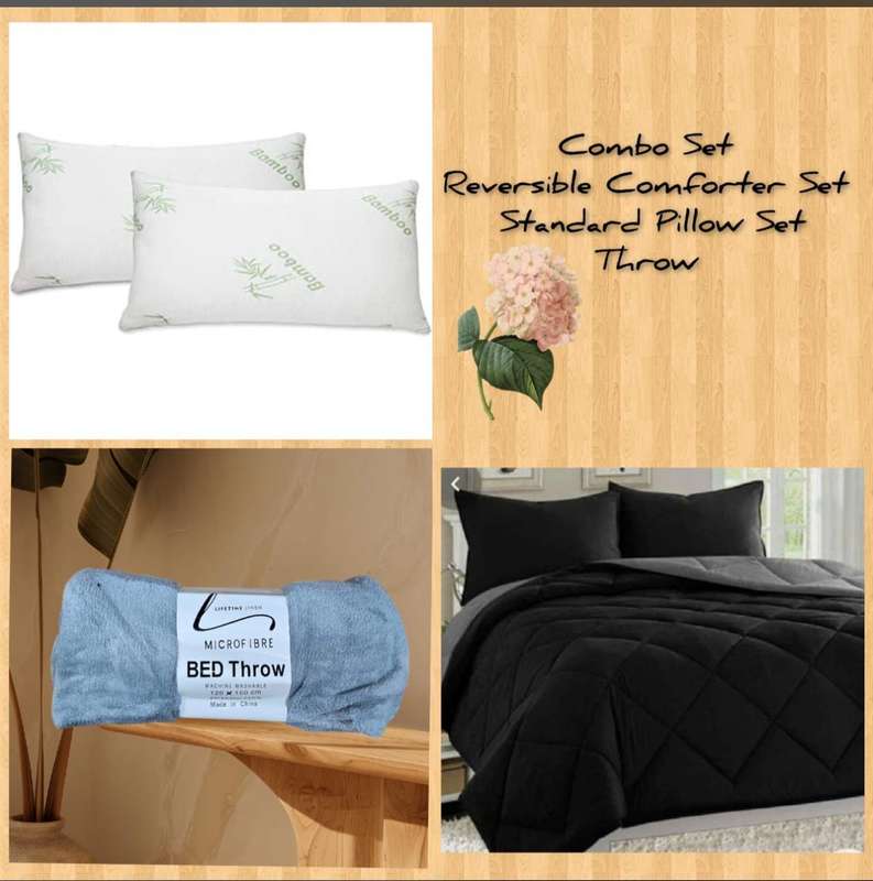 8 Piece Reversable Comforter Bedroom Combo, Queen Size