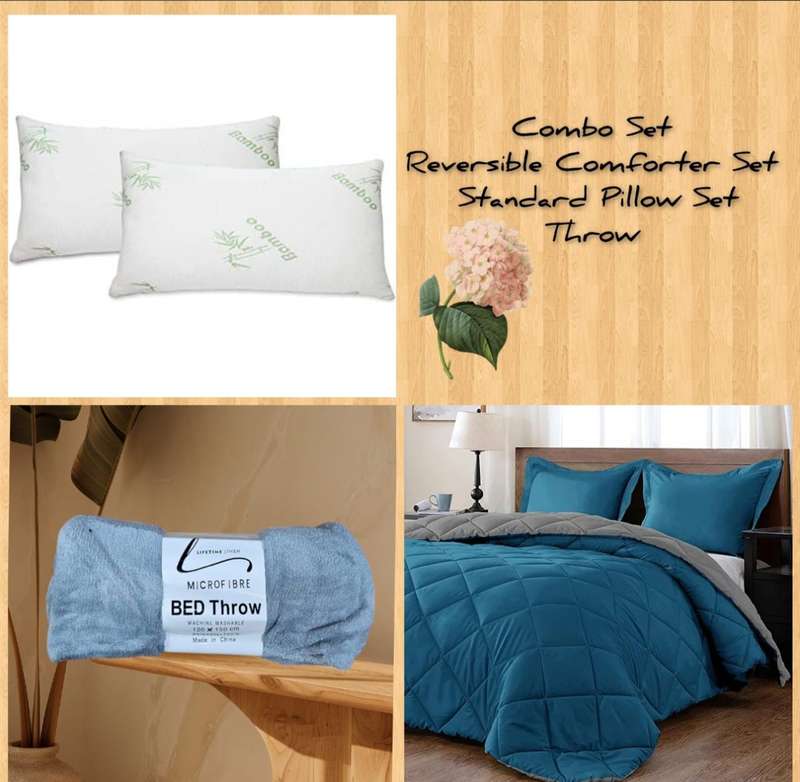 8 Piece Reversable Comforter Bedroom Combo, Queen Size