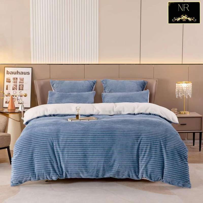 5 Piece Corduroy Wool Comforter Set, Queen Size